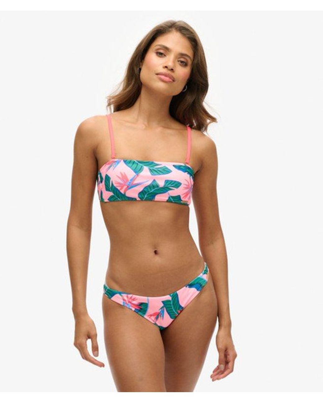 Superdry Pink & Co Tropical Bandeau Bikini Top