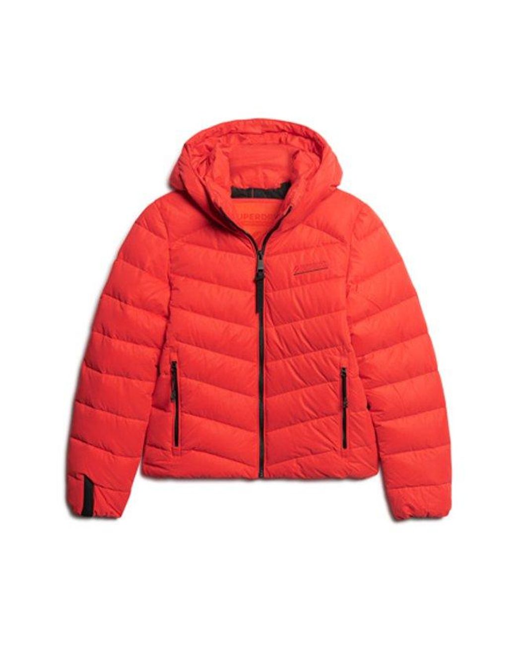 Superdry Red & Co Hooded Microfibre Padded Jacket