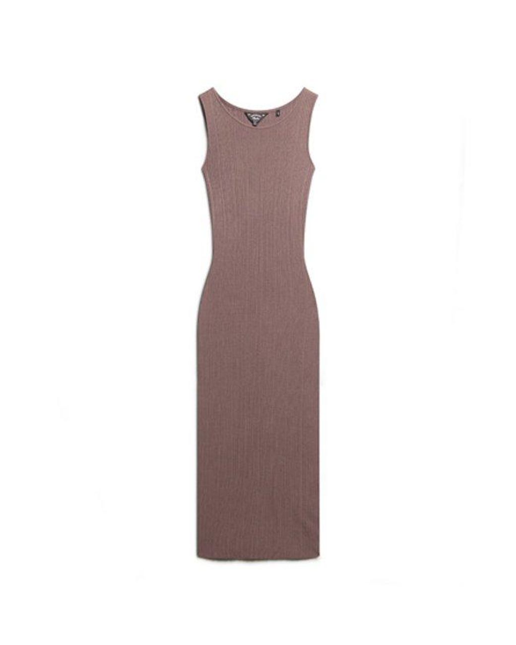 Superdry Brown & Co Rayon Backless Knitted Midi Dress