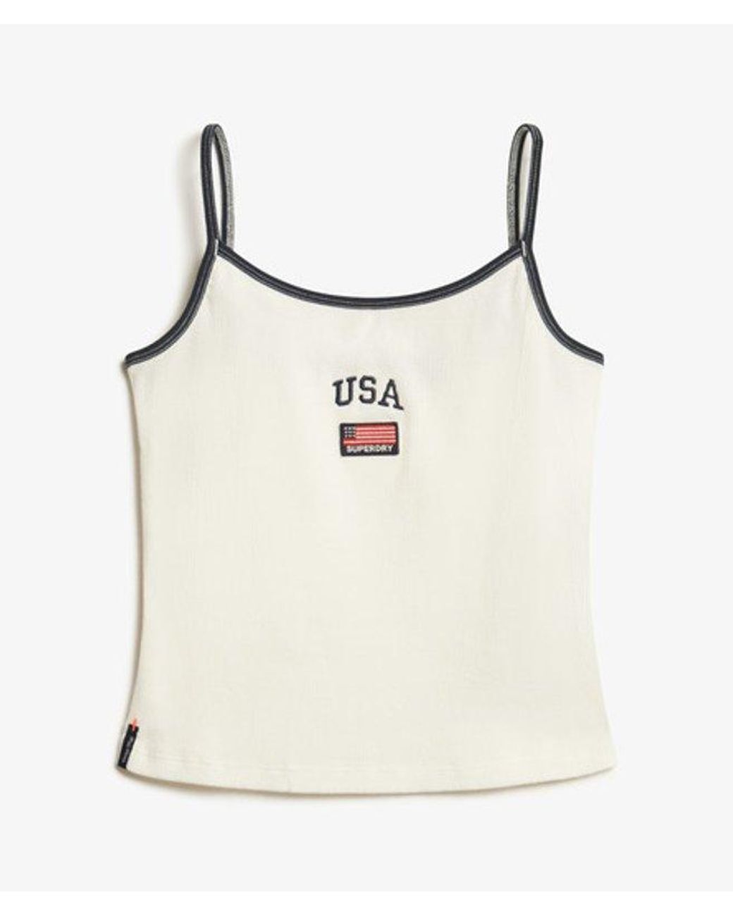 Superdry Athletic Essentials Cami Top Slanke Pasvorm in het White