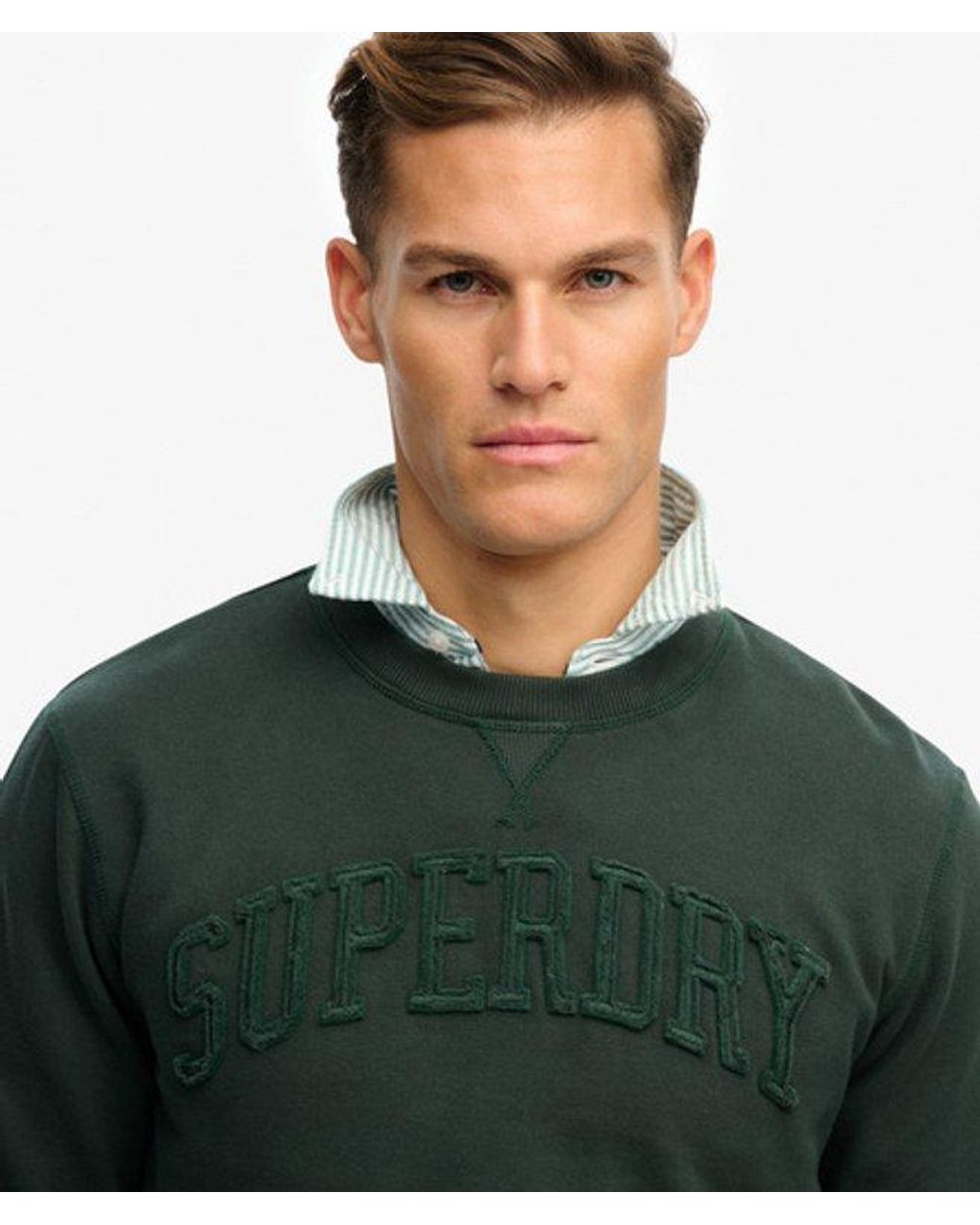 Superdry Green & Co Vintage Athletic Tonal Crew Sweatshirt for men