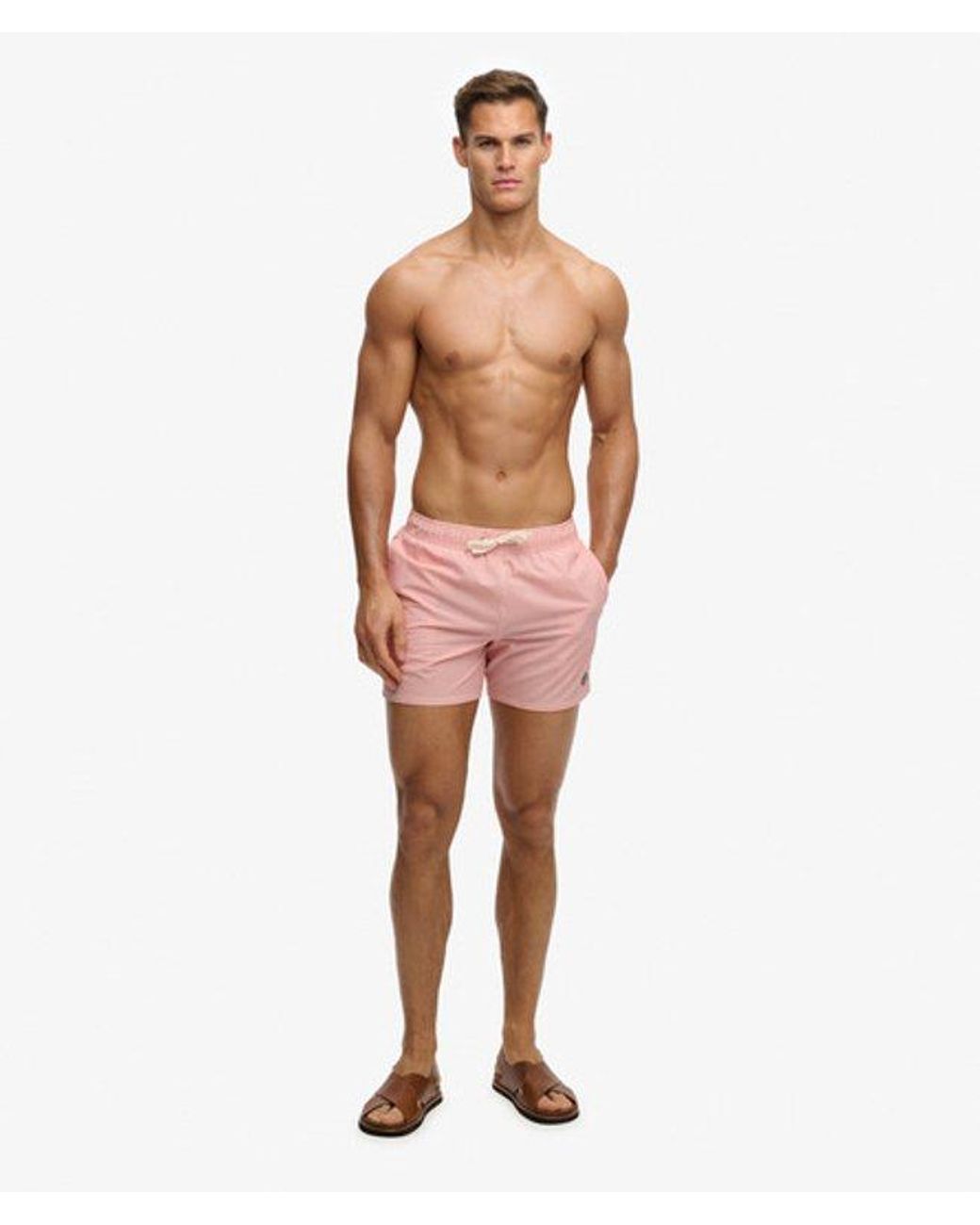 Superdry Pink & Co Seer Sucker 15-inch Swim Shorts for men