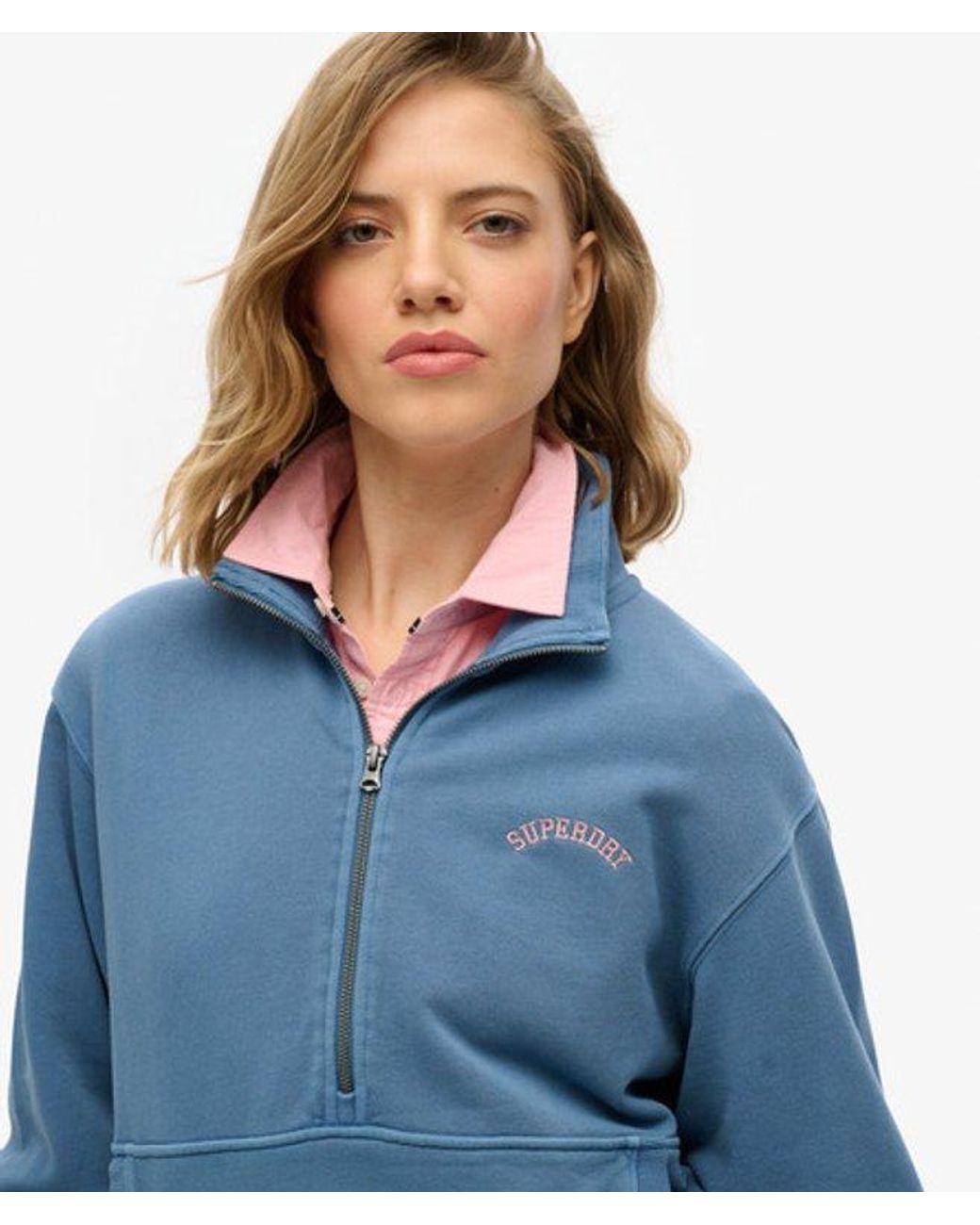 Superdry Blue & Co Essential Logo Half Zip Sweatshirt