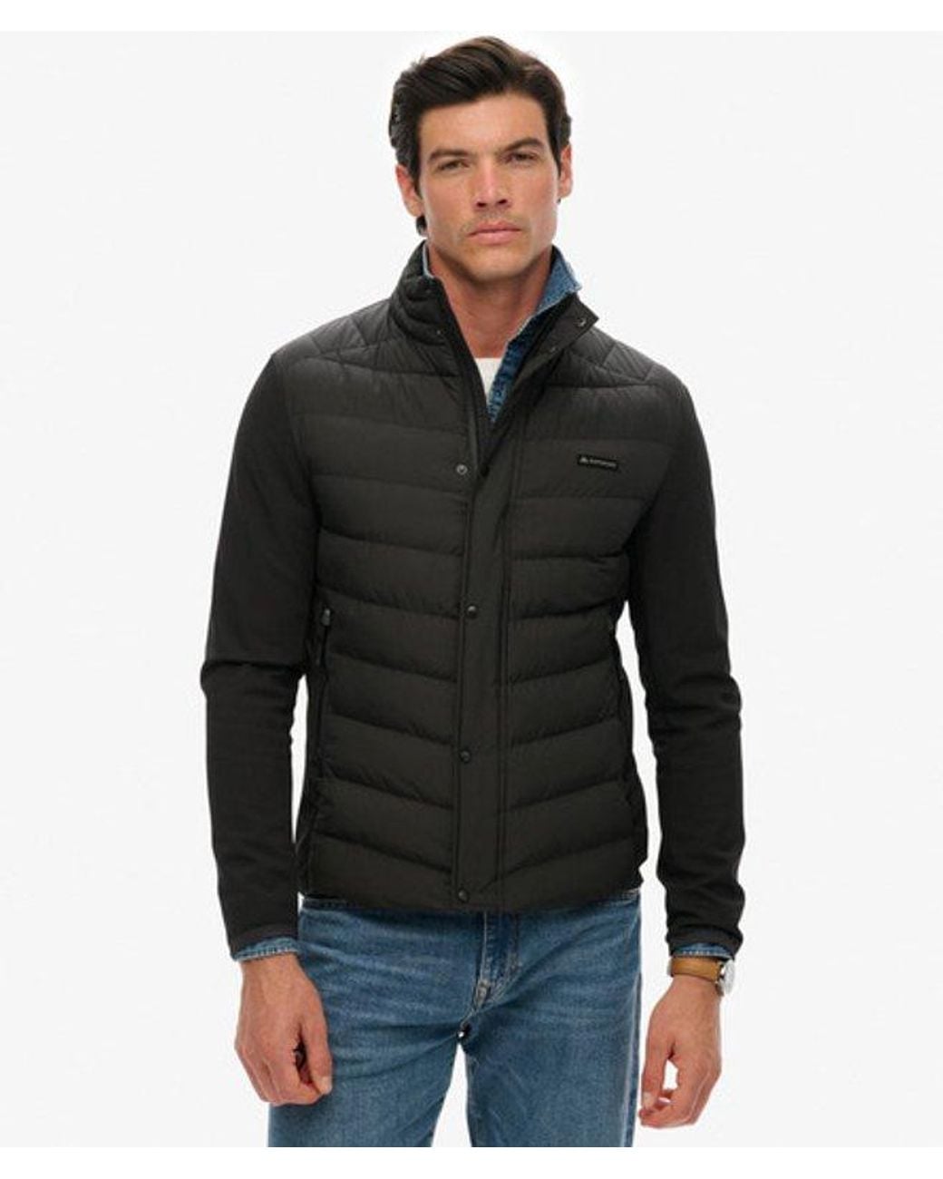 Superdry Black Storm Popper Softshell Jacket for men