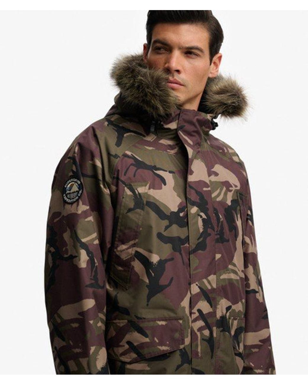 Superdry Black & Co Everest Faux Fur Waterproof & Co Robe