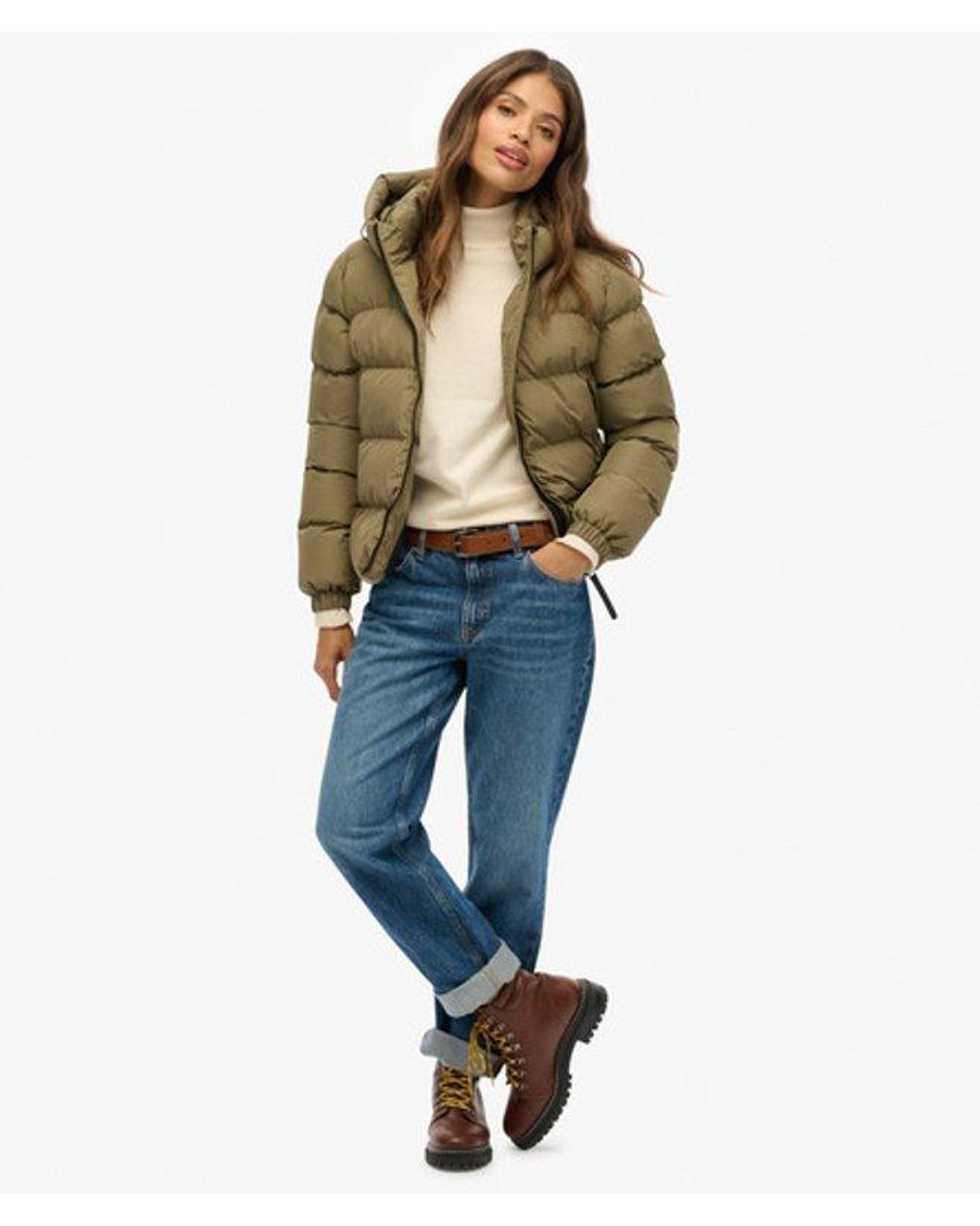 Superdry Blue & Co Hooded Sports Puffer Jacket
