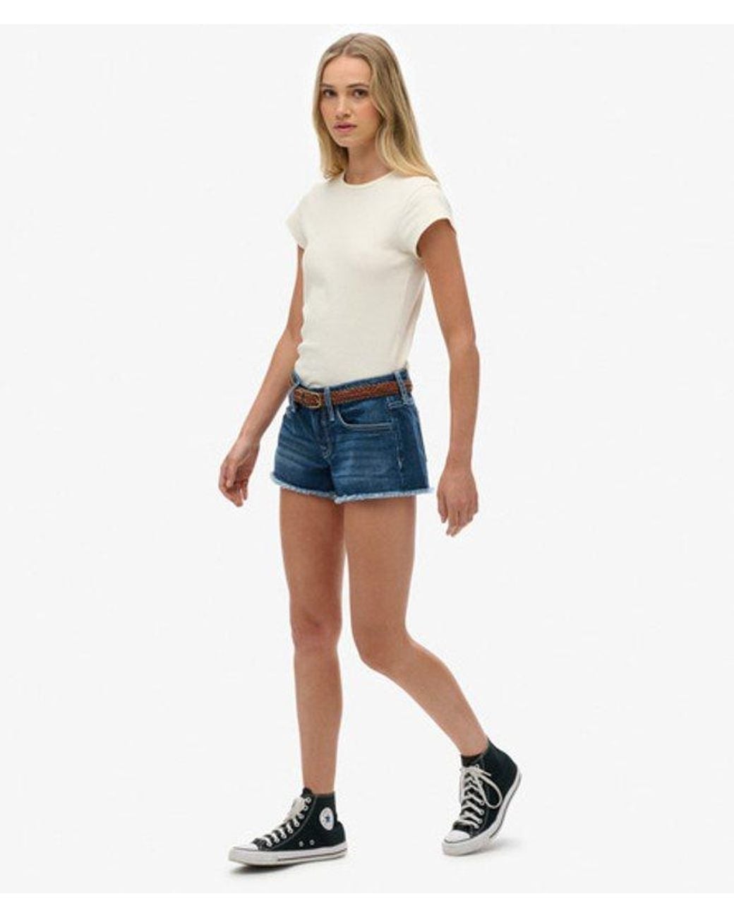 Superdry Blue & Co Low Rise Denim Hot Shorts