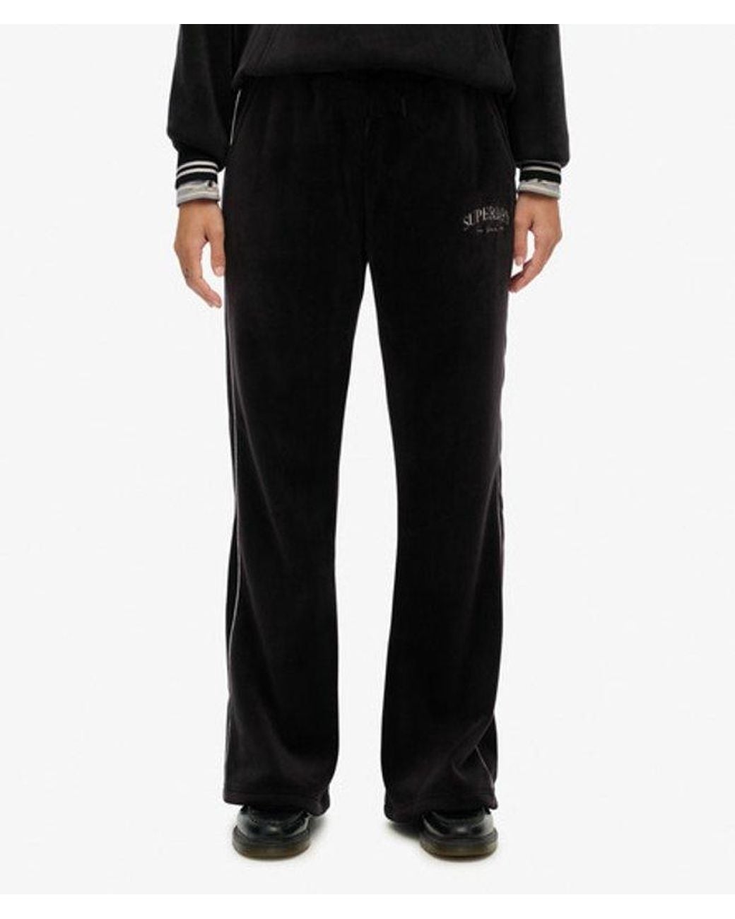 Superdry Black & Co Country Club Velour Straight joggers