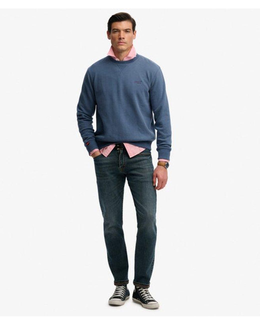 Superdry Blue & Co Essential Logo Crew Sweatshirt for men