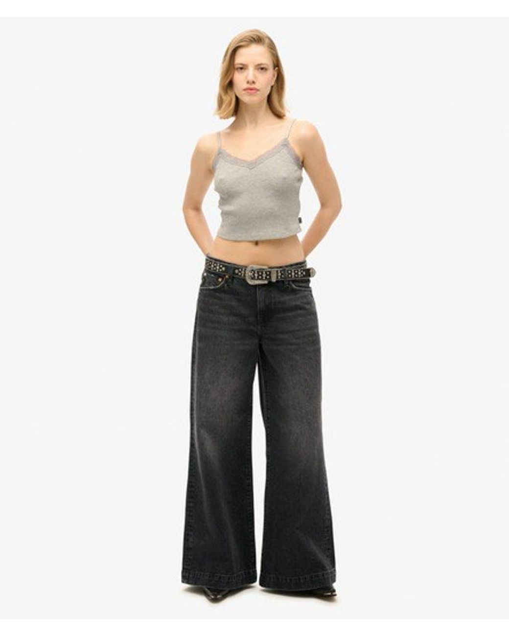 Superdry Gray & Co Essential Lace Trim Cropped Cami Top