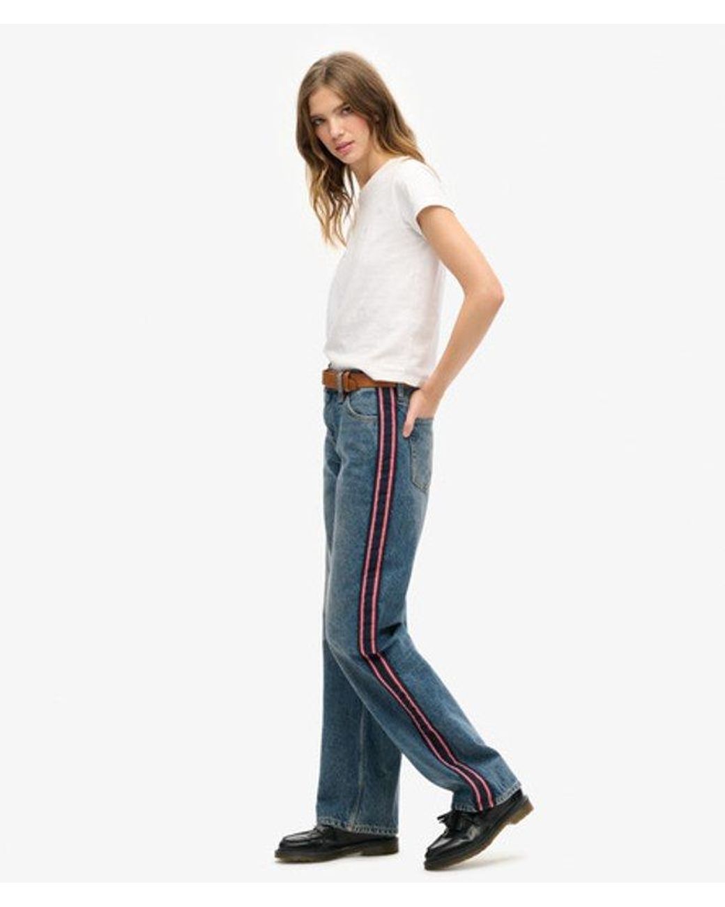 Superdry Blue & Co Mid Rise Wide Leg Jeans