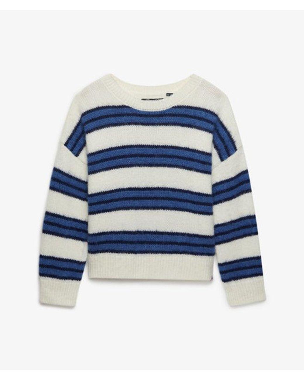 Superdry Blue & Co Slouchy Brushed Stripe Knit Jumper