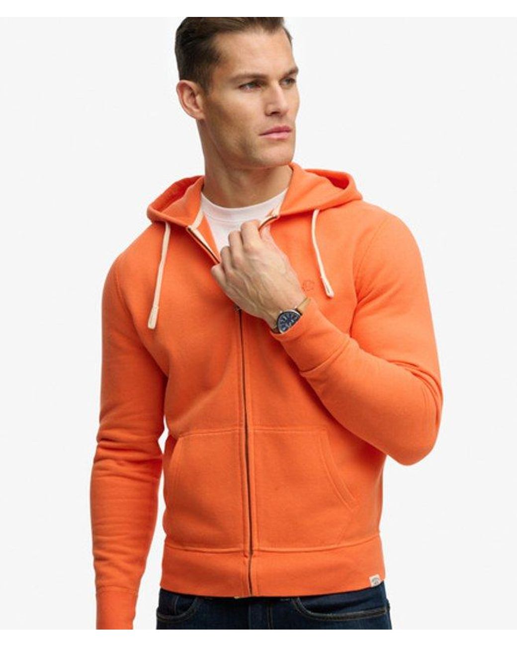 Superdry Orange & Co Monogram Embroidered Zip Hoodie for men