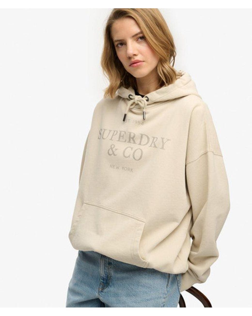 Superdry Natural & Co Luxe Casual Relaxed Hoodie
