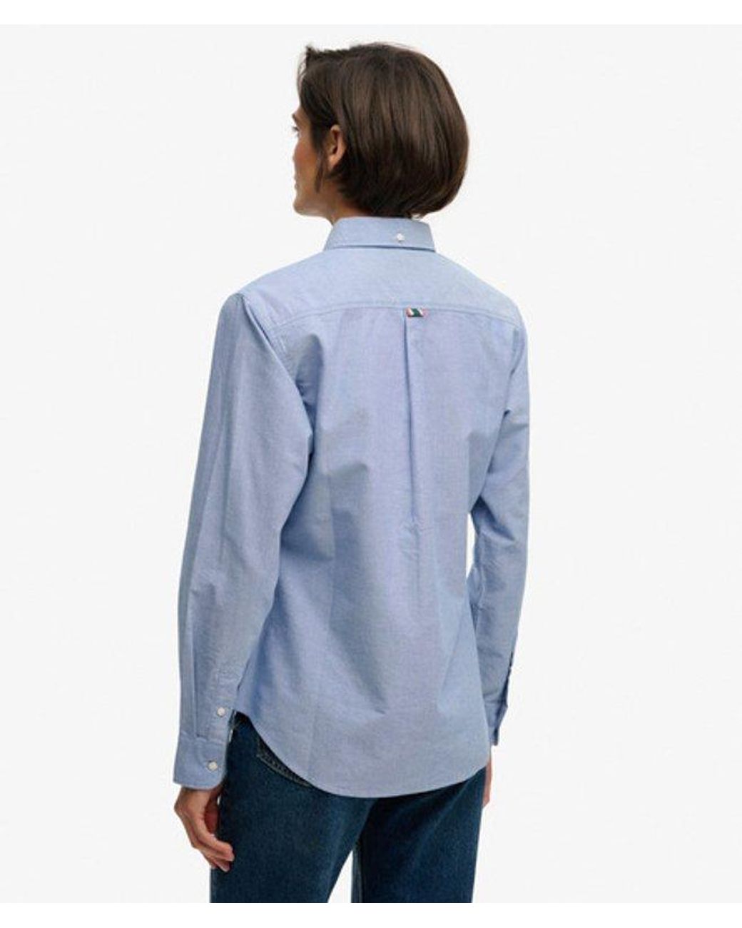 Superdry Blue & Co Slim Oxford Button Down Long Sleeve Shirt