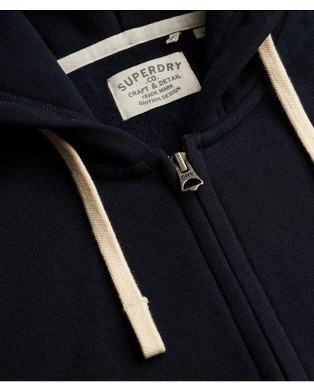 Superdry Blue & Co Monogram Embroidered Zip Hoodie for men