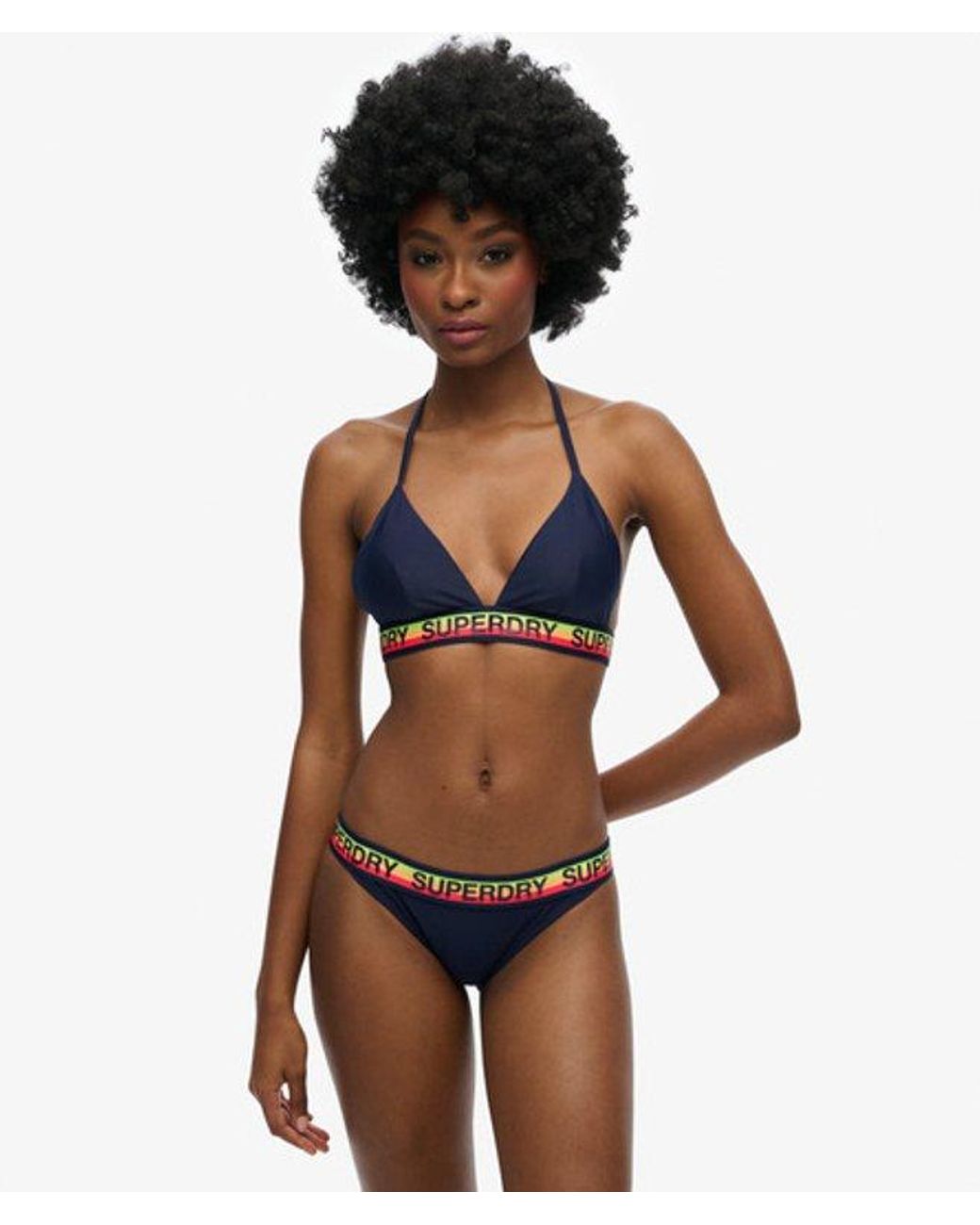 Superdry Blue & Co Ladies Fully Lined Logo Classic Bikini Briefs