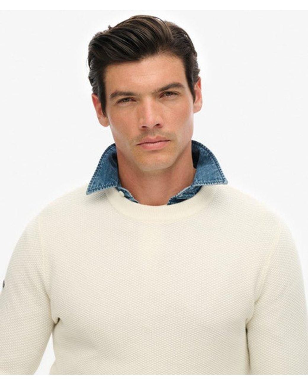 Superdry White & Co Light Weight Cotton Texture Jumper for men