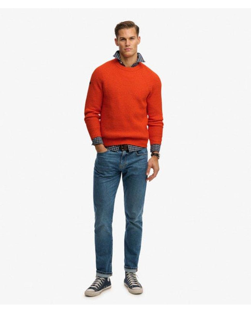 Superdry Red & Co Chunky Raglan Jumper for men
