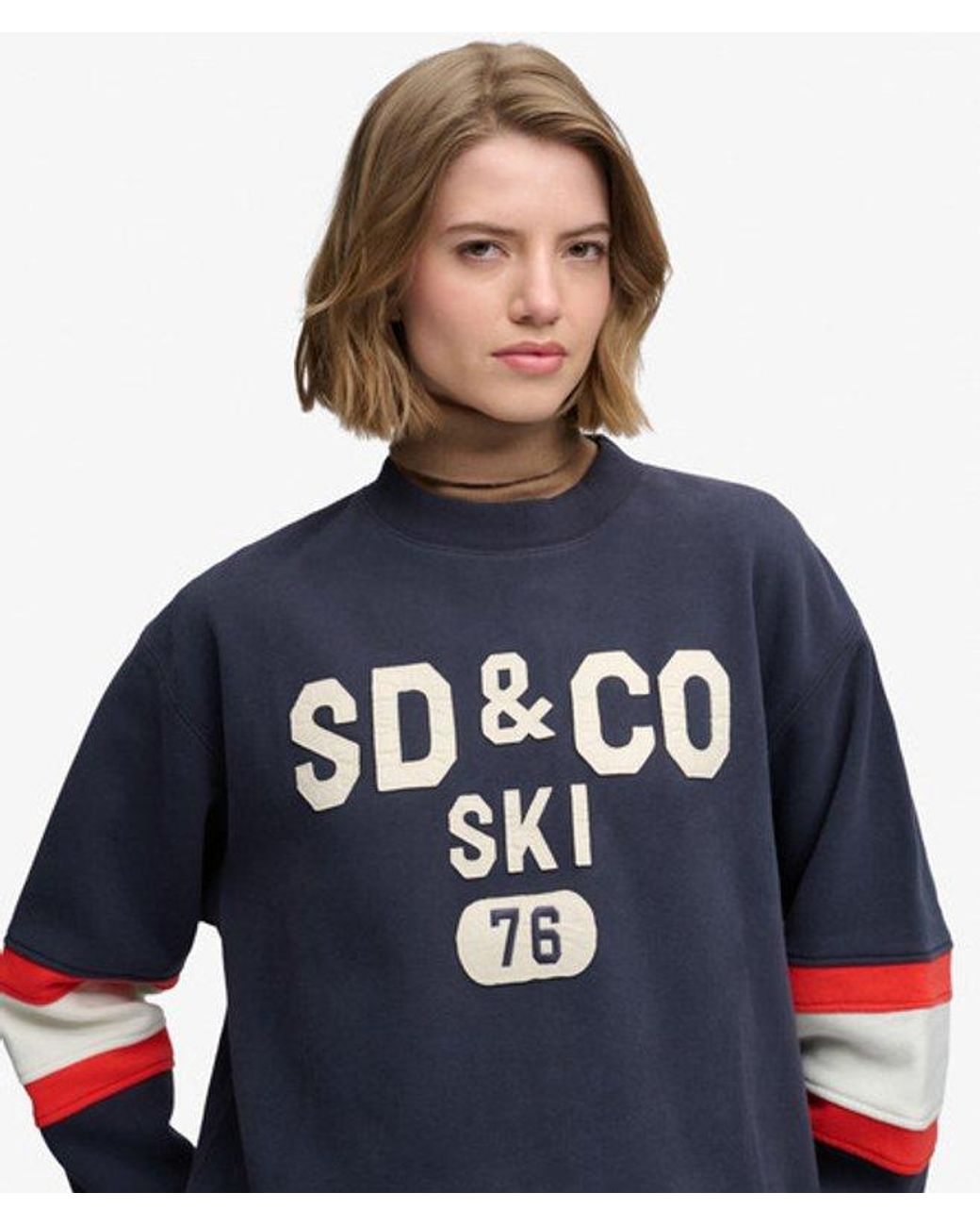 Superdry Blue & Co Aspen Athletics Preppy Ski Sweatshirt