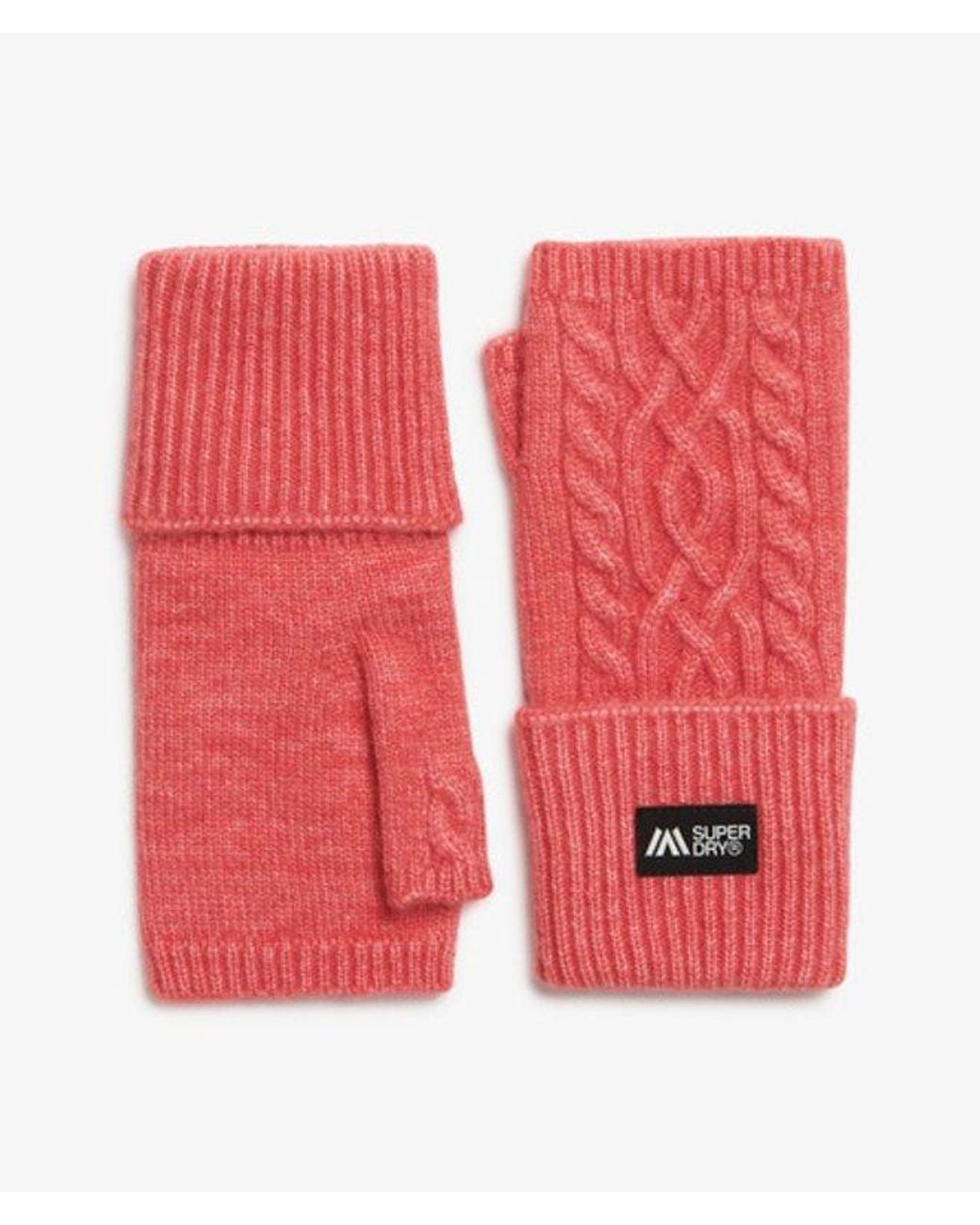 Superdry Red & Co Cable Luxe Handwarmer Gloves