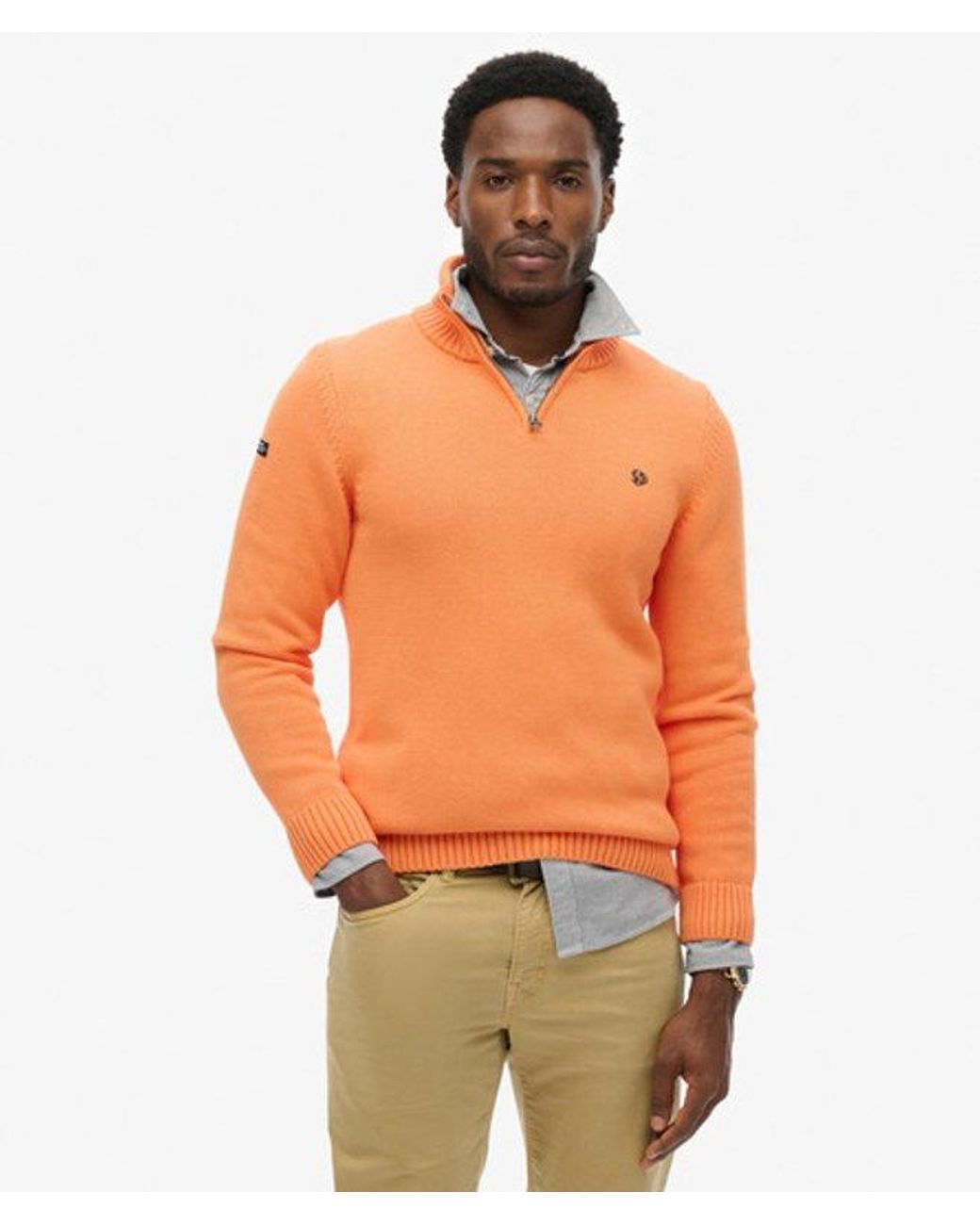 Superdry Orange & Co Cotton Half Zip Knit Jumper for men