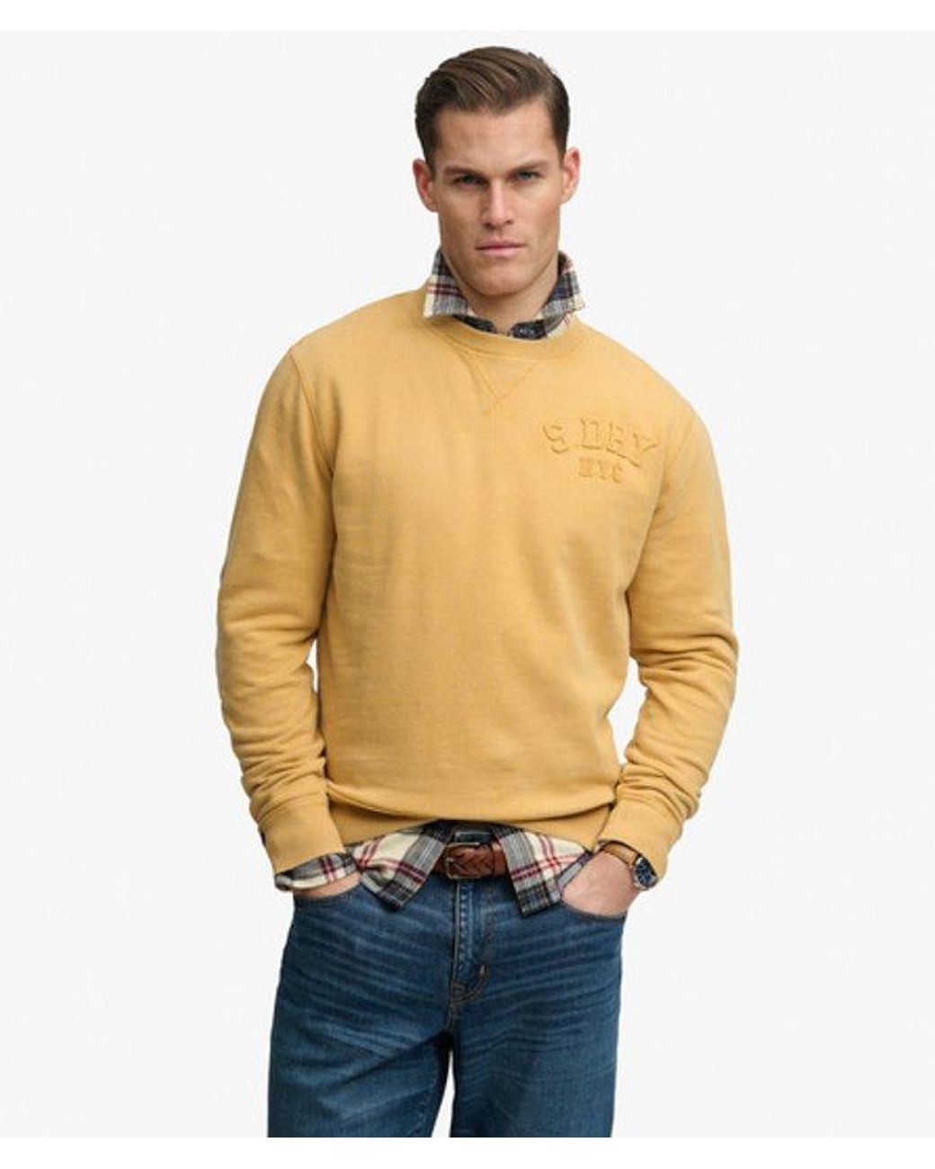 Superdry Blue & Co Vintage Athletic Tonal Crew Sweatshirt for men