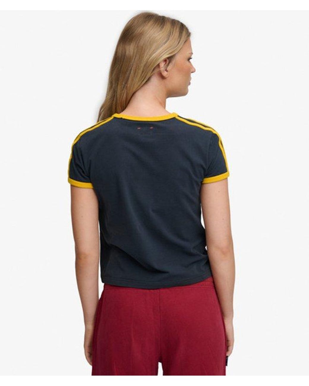 Superdry Red & Co Athletic Essentials Stripe T-shirt
