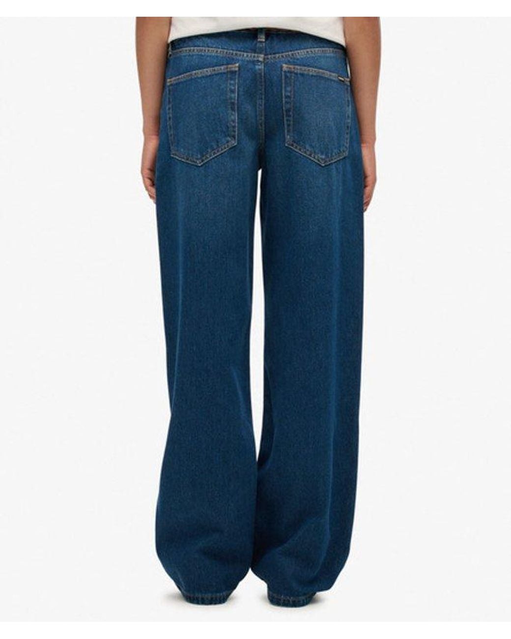 Superdry Blue & Co Organic Cotton Mid Rise Wide Leg Jeans
