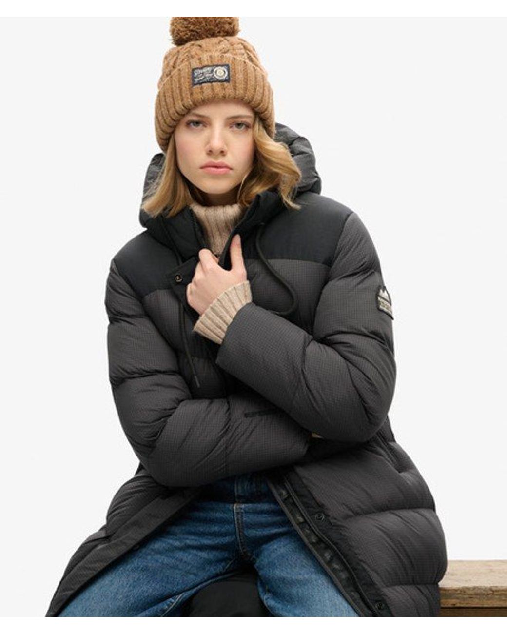 Superdry Blue & Co Rip-stop Long Puffer Coat