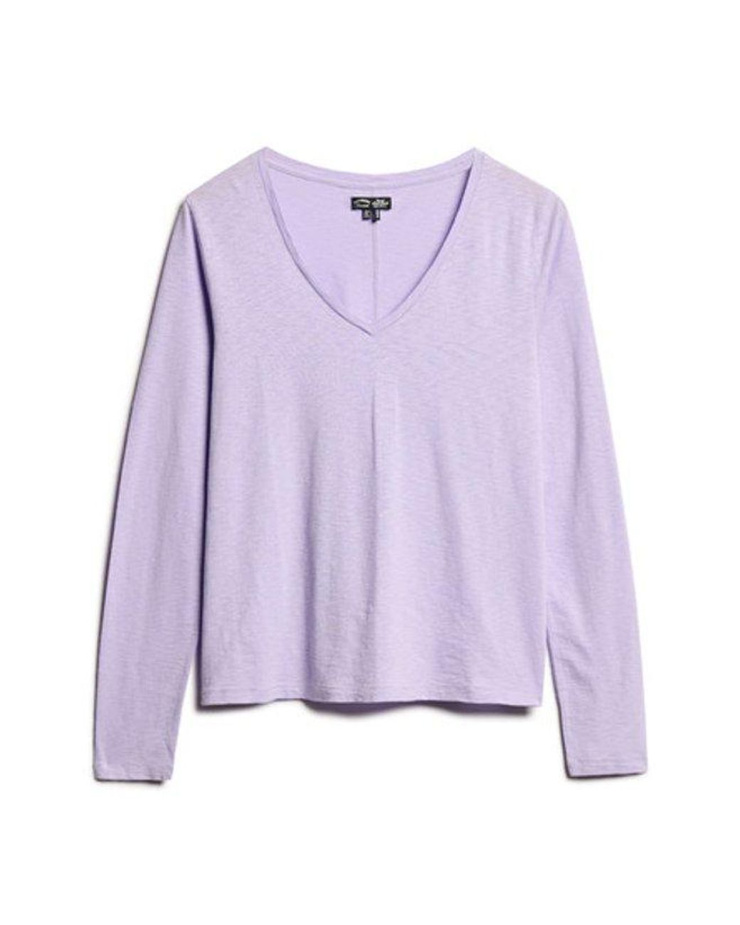 Superdry Purple & Co Long Sleeve V Neck Jersey Top