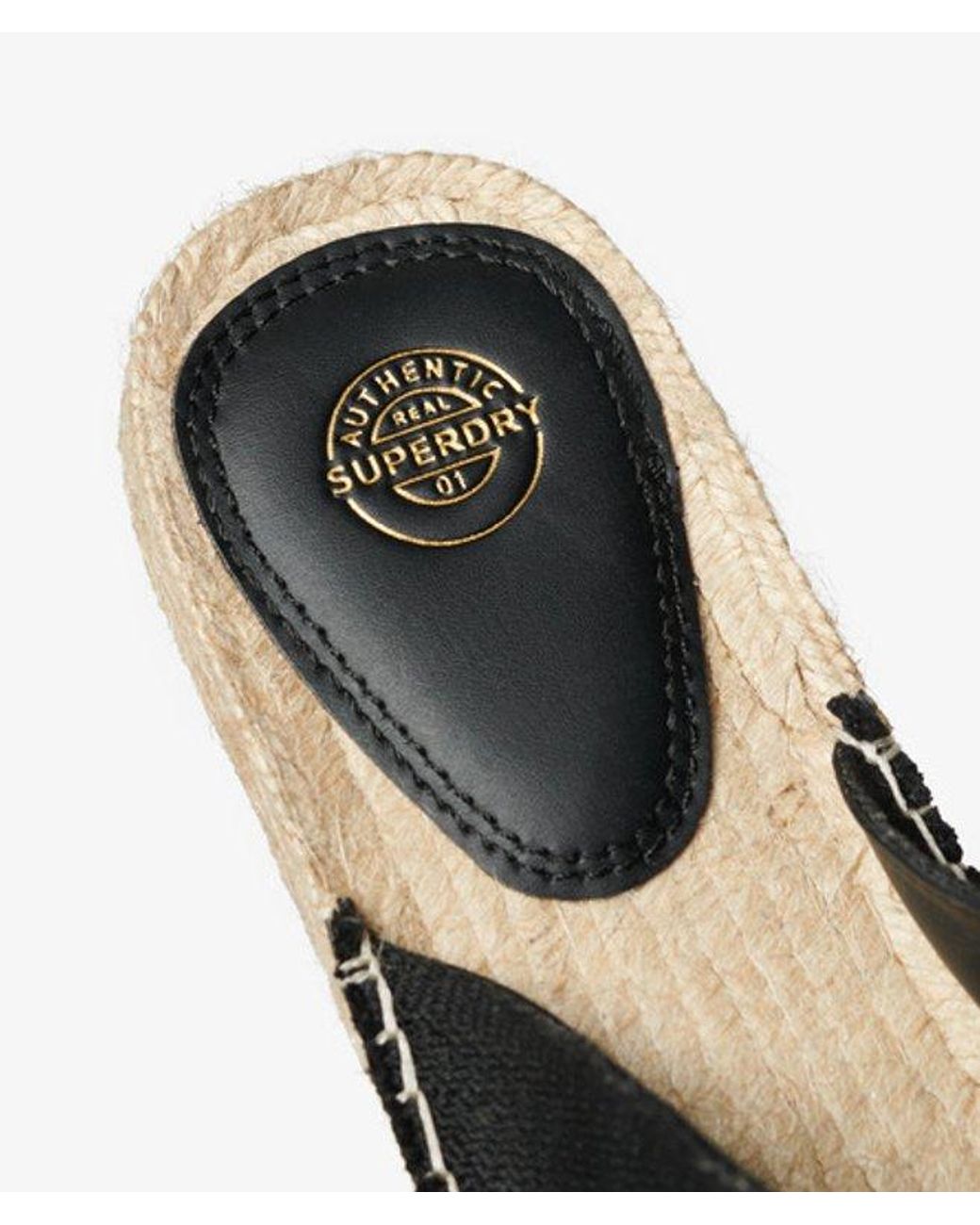 Superdry Black & Co Espadrille Cross Strap Sliders