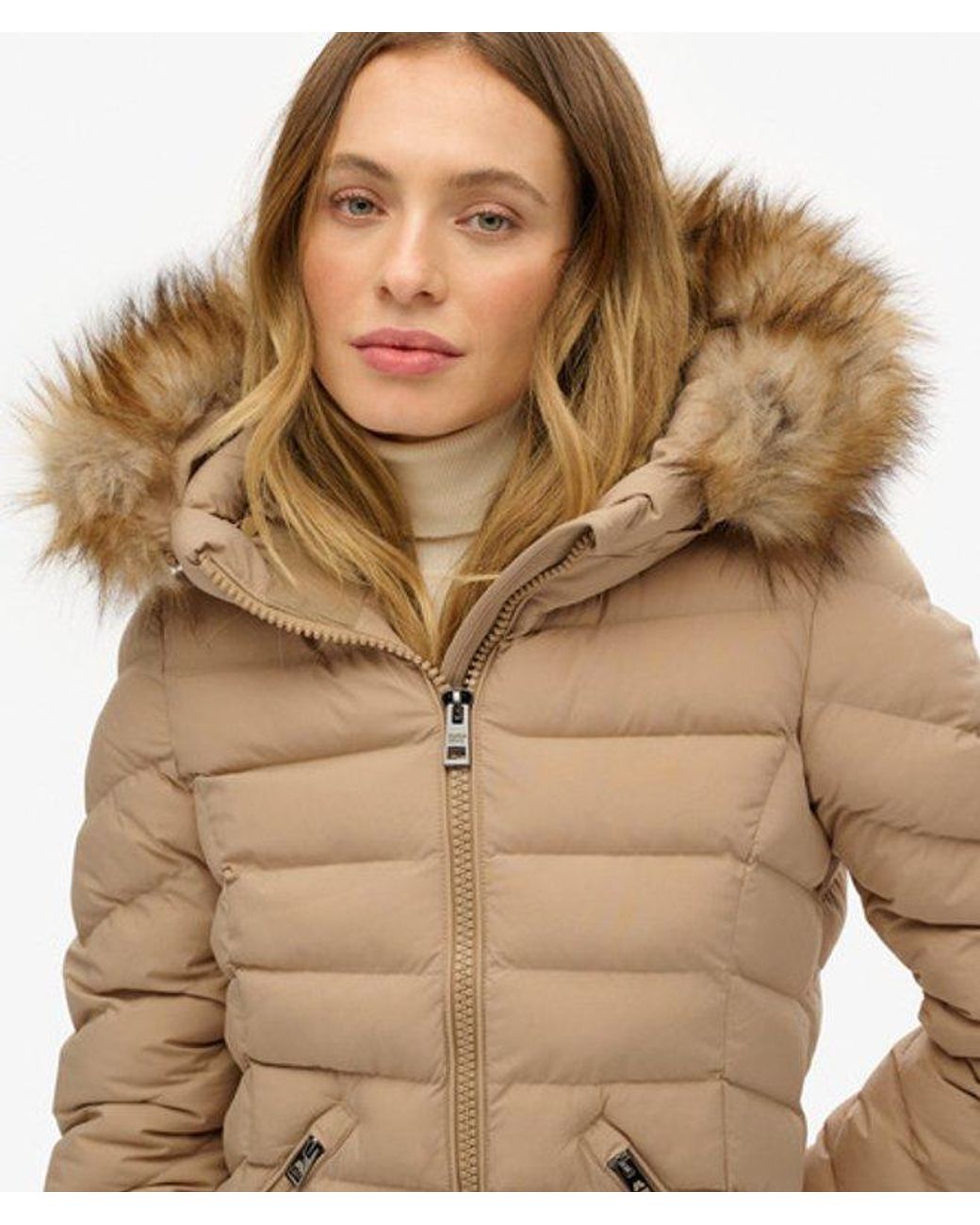 Superdry Blue & Co Fuji Faux Fur Hooded Long