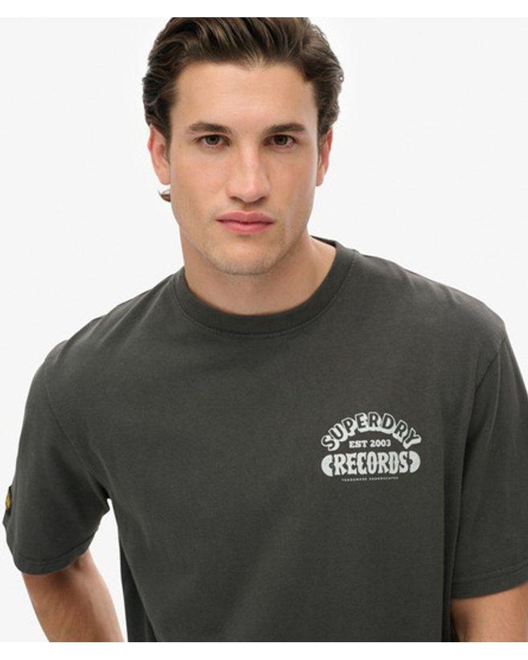Superdry Green & Co Record Label Oversized T-shirt for men