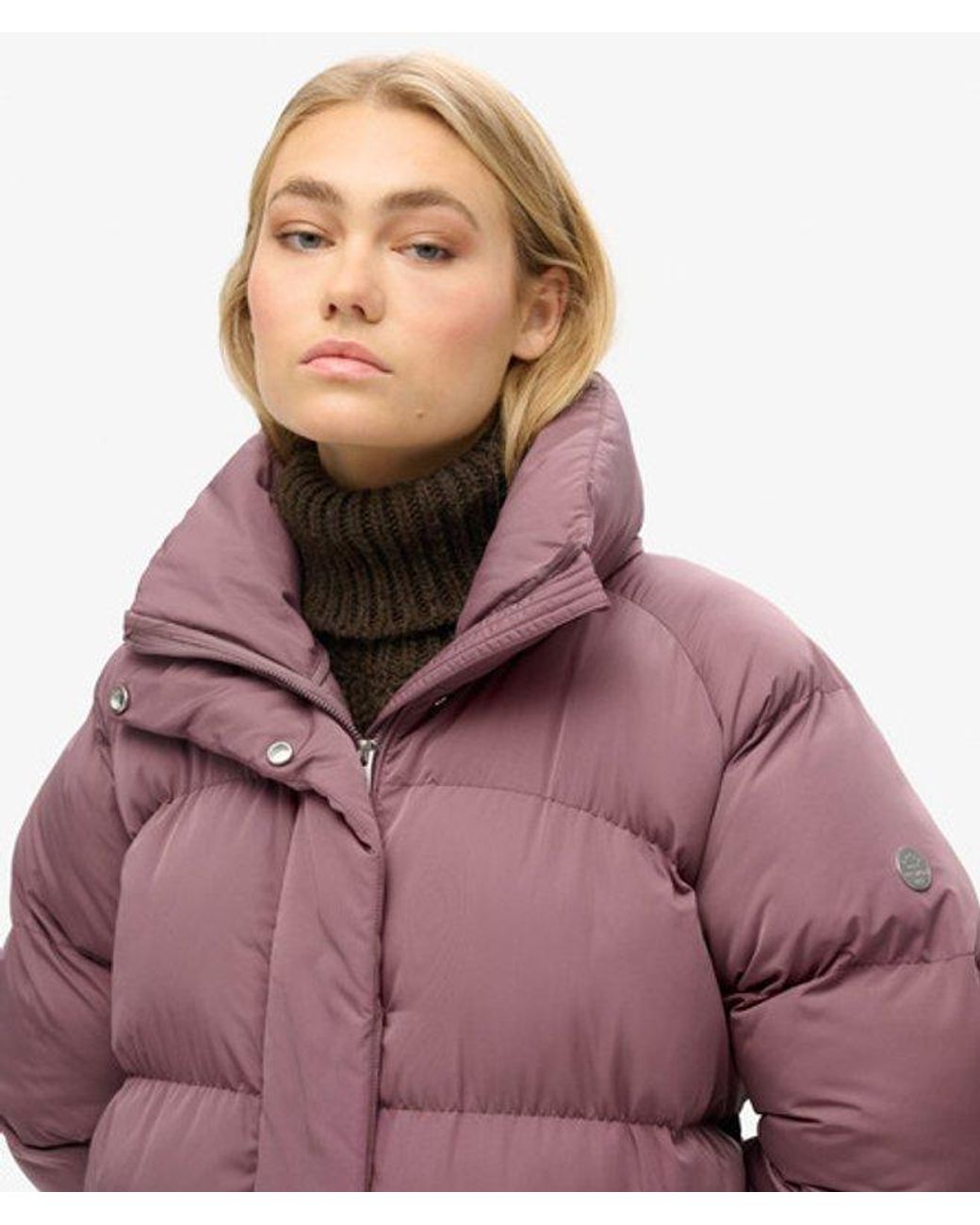 Superdry & Co Embroidered Logo Maxi Long Puffer Coat