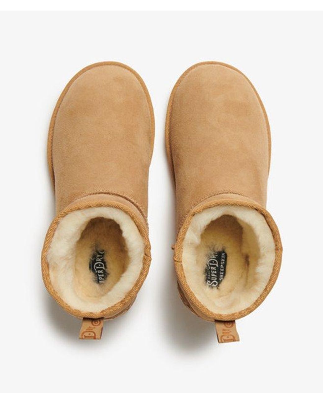 Superdry Natural & Co Suede Sherpa Mini Boots