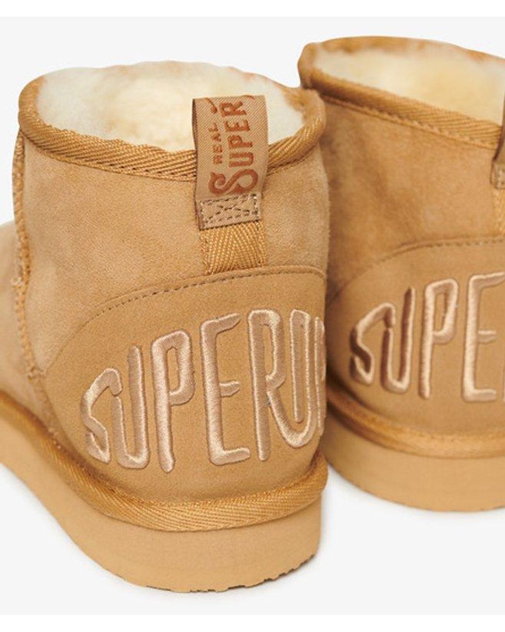 Superdry Natural & Co Suede Sherpa Mini Boots