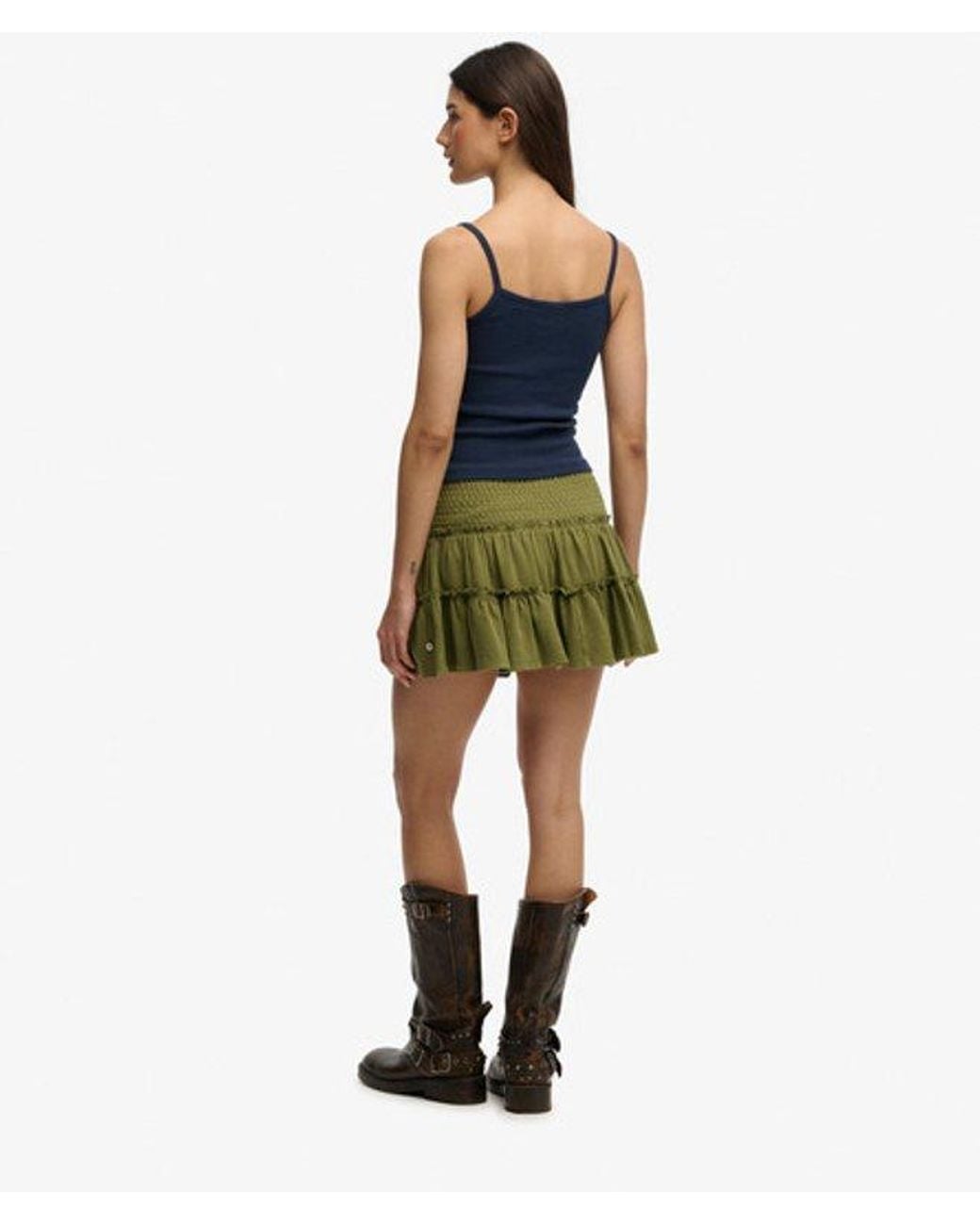 Superdry Blue & Co Tiered Jersey Mini Skirt