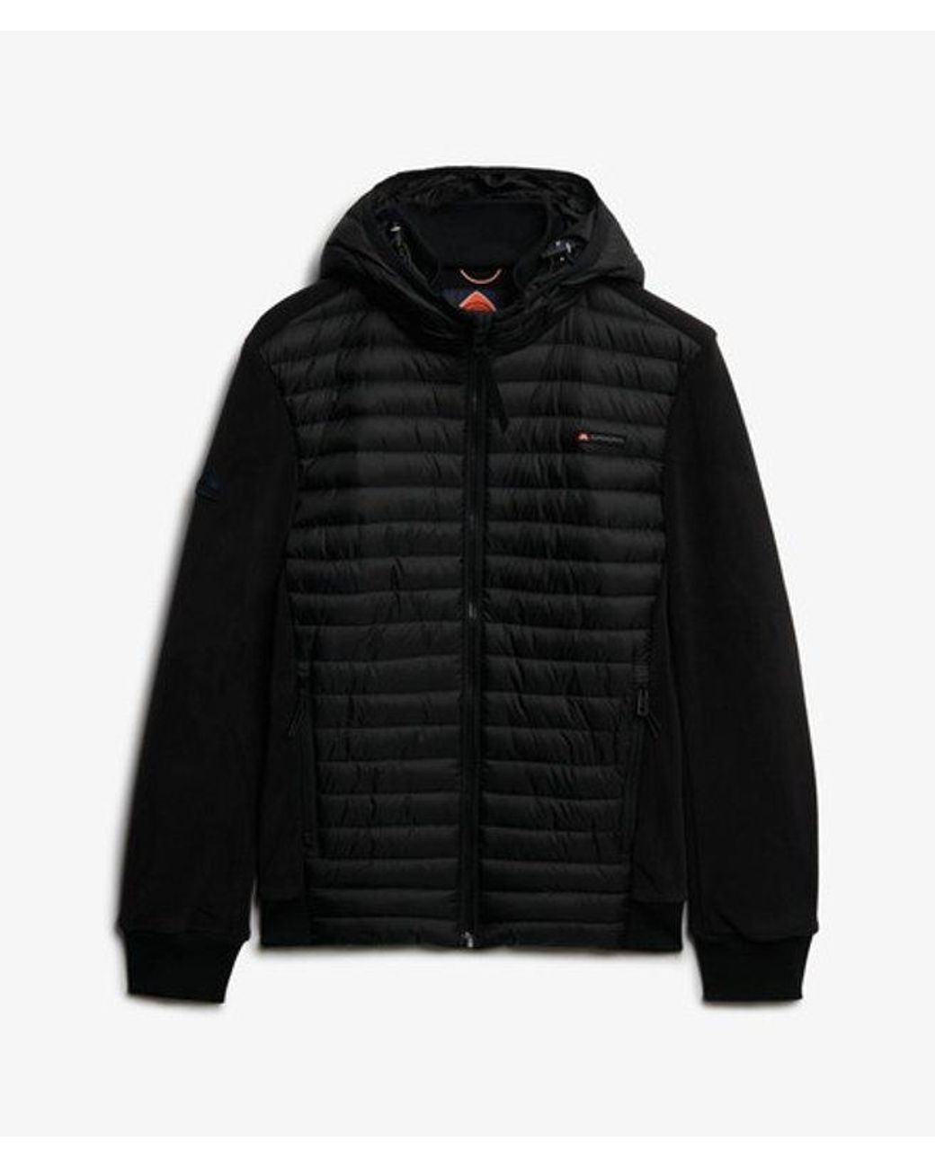 Superdry Black & Co Hooded Storm Fleece Hybrid Jacket for men