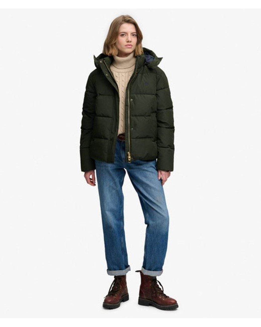 Superdry Green & Co Premium Hooded Puffer Jacket