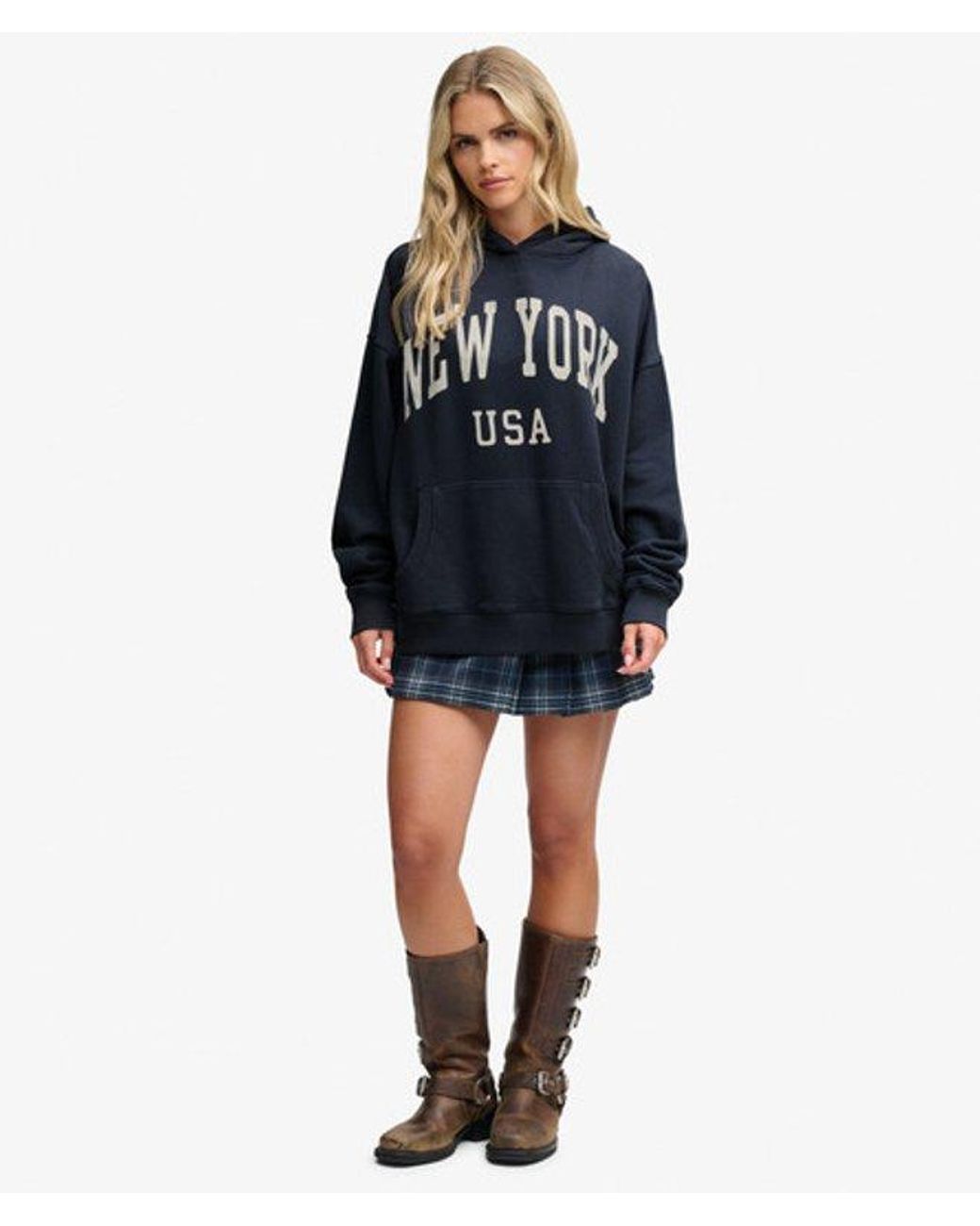 Superdry Blue & Co Athletic Essentials Relaxed Hoodie
