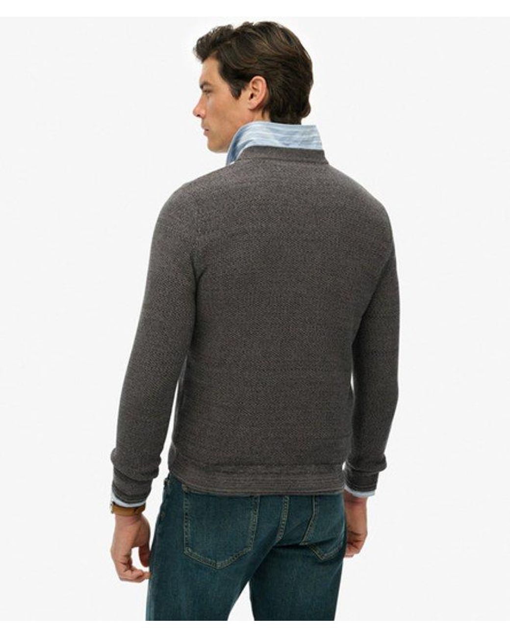Superdry Black & Co Light Weight Cotton Texture Jumper for men