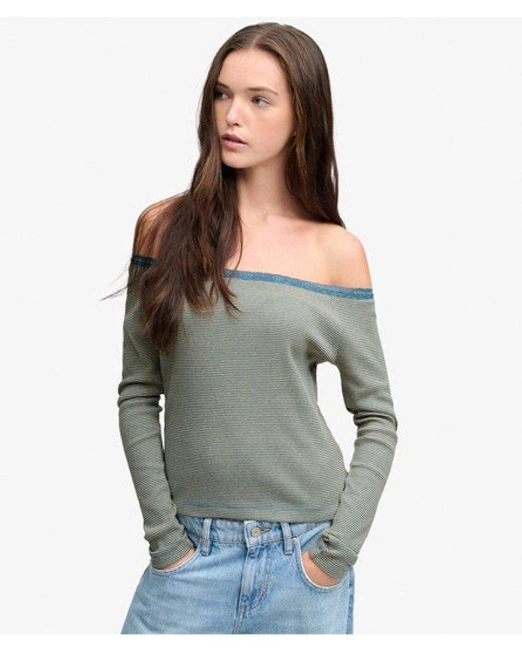 Superdry Gray & Co Athletic Essentials Lace Long Sleeve Top
