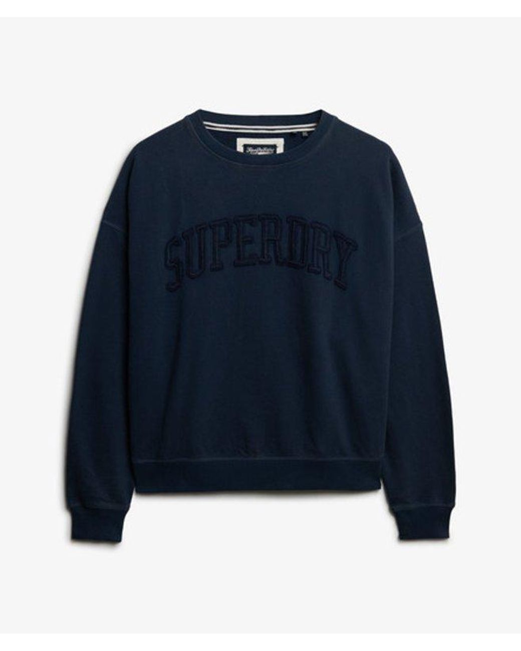 Superdry Blue & Co Athletic Essentials Tonal Applique Crew Sweatshirt