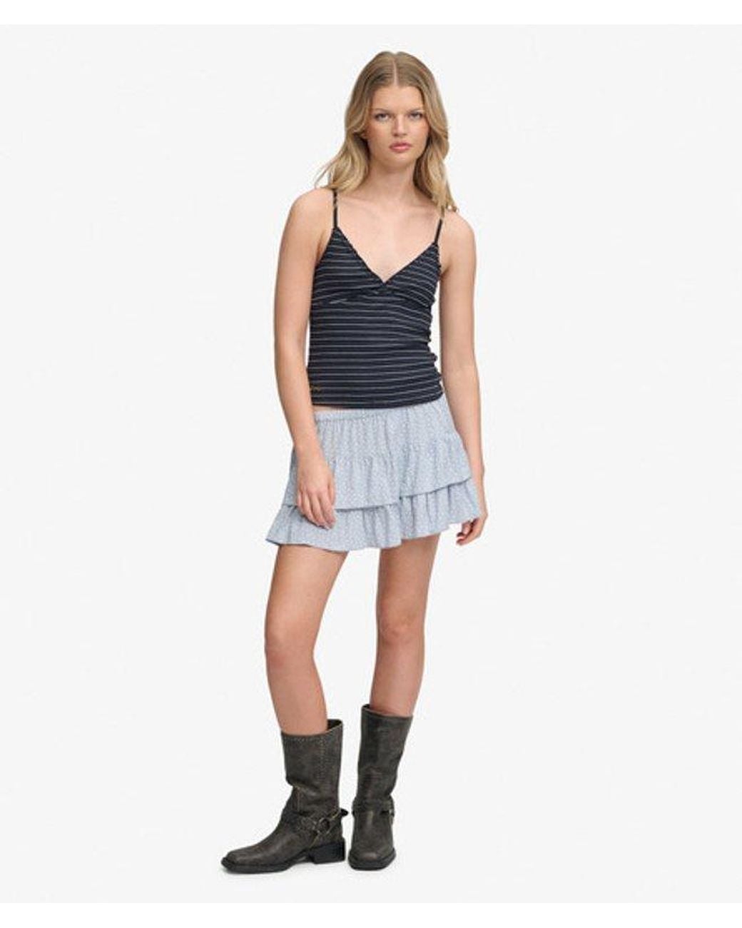 Femme Débardeur Côtelé Athletic Essentials Col V Taille Superdry en coloris Blue