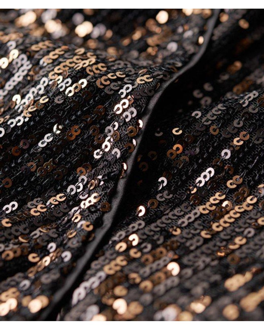 Superdry Black & Co Slim Fit Sequin Wrap Maxi Dress