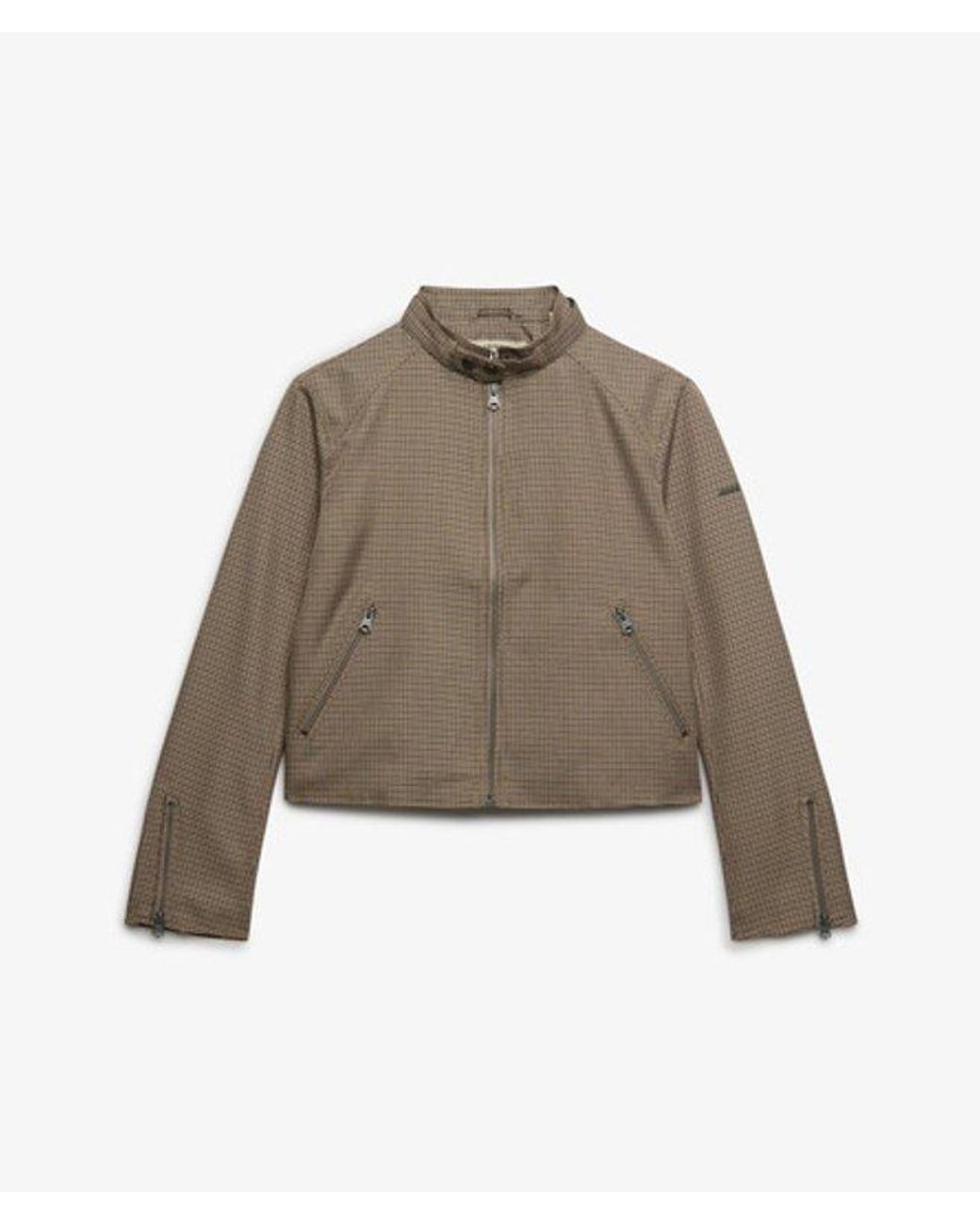 Superdry Brown & Co Moto Check Jacket