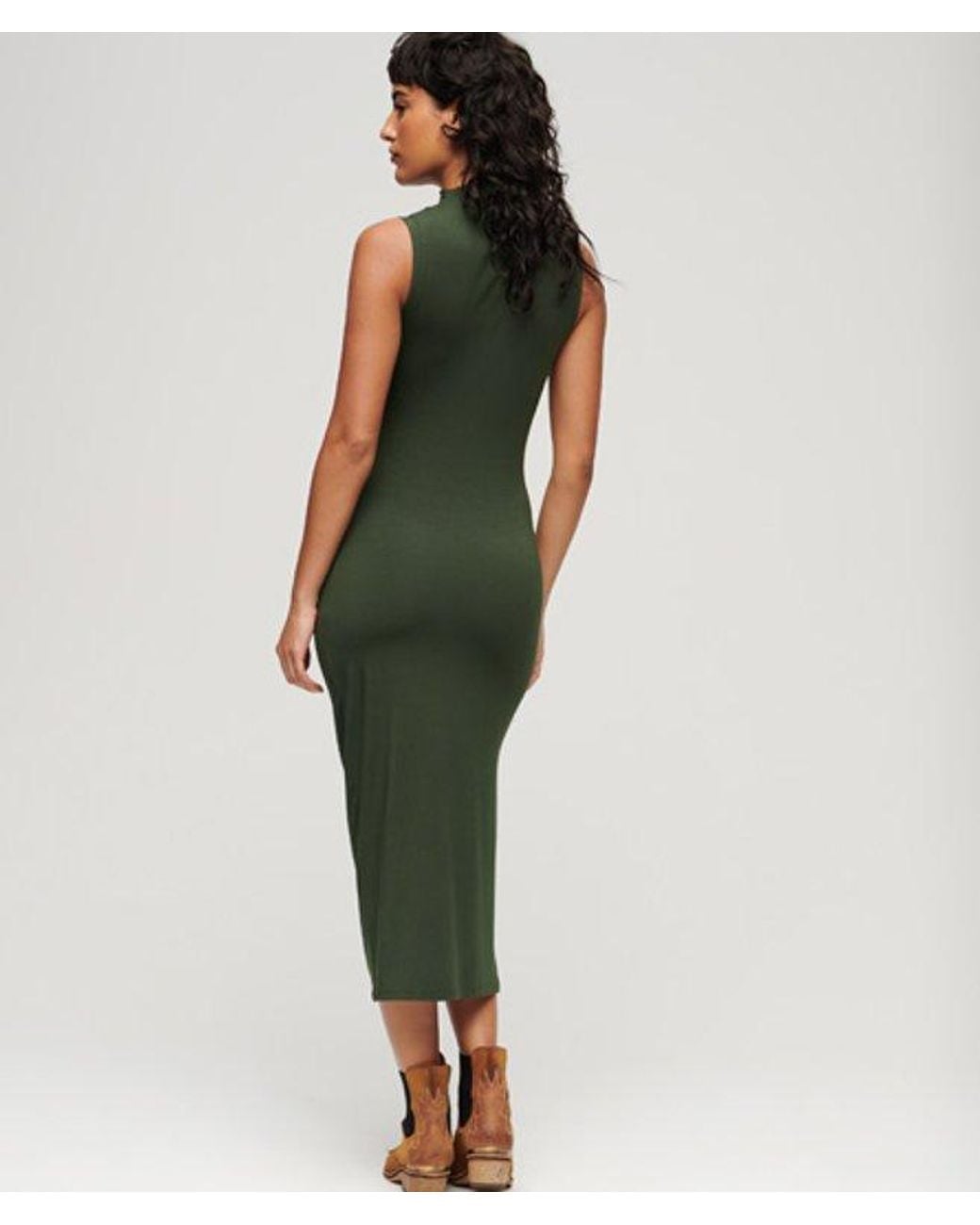 Superdry Green & Co Ruched Jersey Midi Dress