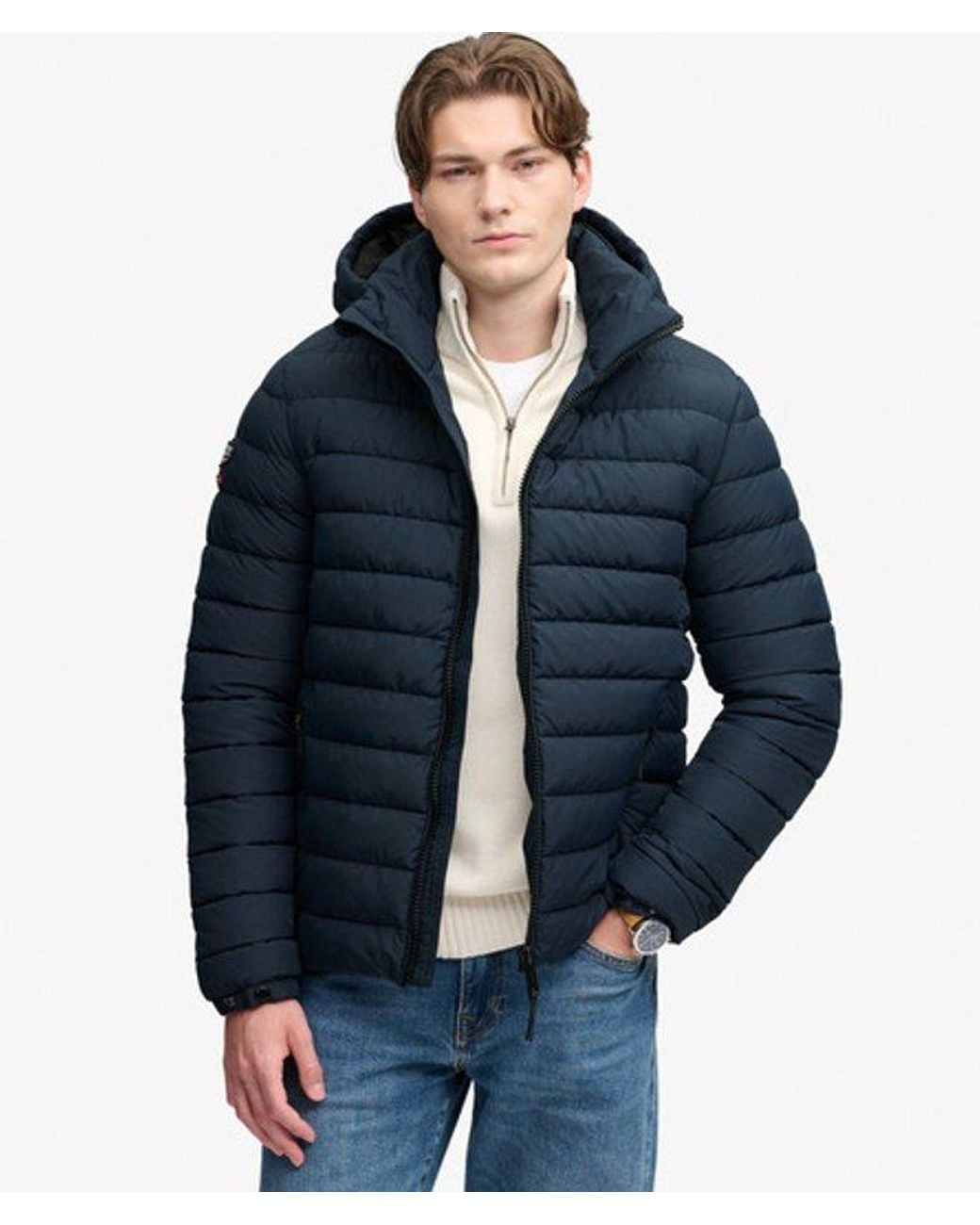 Superdry Blue & Co Hooded Fuji Midweight Padded Jacket for men