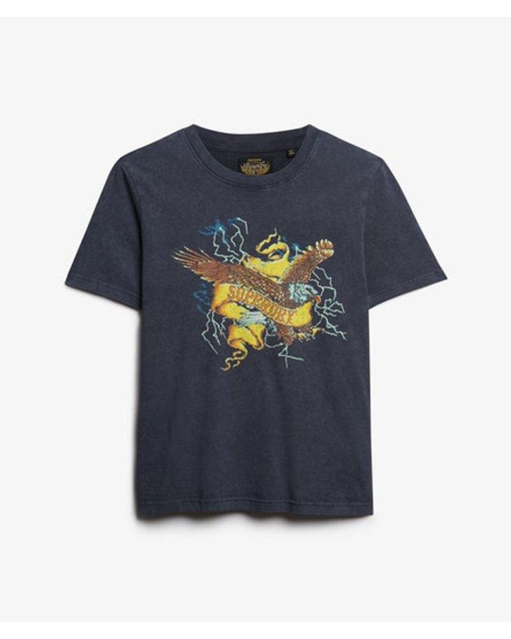 Superdry Blue & Co Biker Rock Graphic Relaxed T-shirt